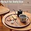 Candle Holder Tray Home Decor, Round Wood Tray for Coffee Table, Small Wooden Serving Decorative Trays for Home