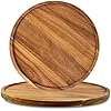 Candle Holder Tray Home Decor, Round Wood Tray for Coffee Table, Small Wooden Serving Decorative Trays for Home