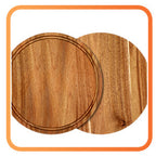 Candle Holder Tray Home Decor, Round Wood Tray for Coffee Table, Small Wooden Serving Decorative Trays for Home