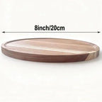 Candle Holder Tray Home Decor, Round Wood Tray for Coffee Table, Small Wooden Serving Decorative Trays for Home