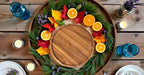 Candle Holder Tray Home Decor, Round Wood Tray for Coffee Table, Small Wooden Serving Decorative Trays for Home