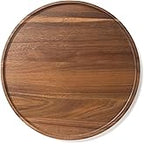 Candle Holder Tray Home Decor, Round Wood Tray for Coffee Table, Small Wooden Serving Decorative Trays for Home