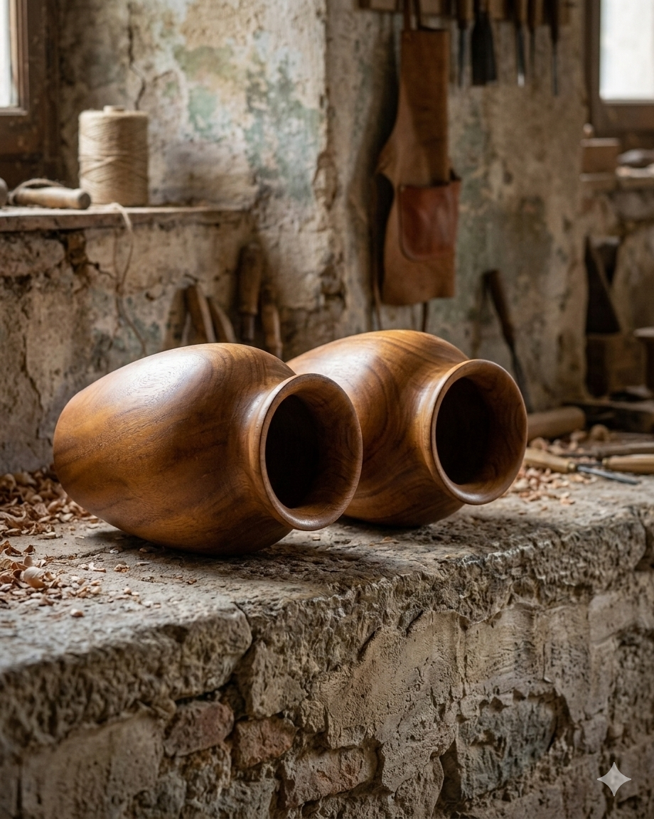 2 Modern Rustic Wooden Classic VASE Eco-Friendly Handmade Lightweight Decorative Tabletop Customizable Wedding