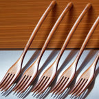 Wood Salad Mixing Dinner Fork Long Handle Serving Spoon Set Drink Soup Dessert Wooden Spoon