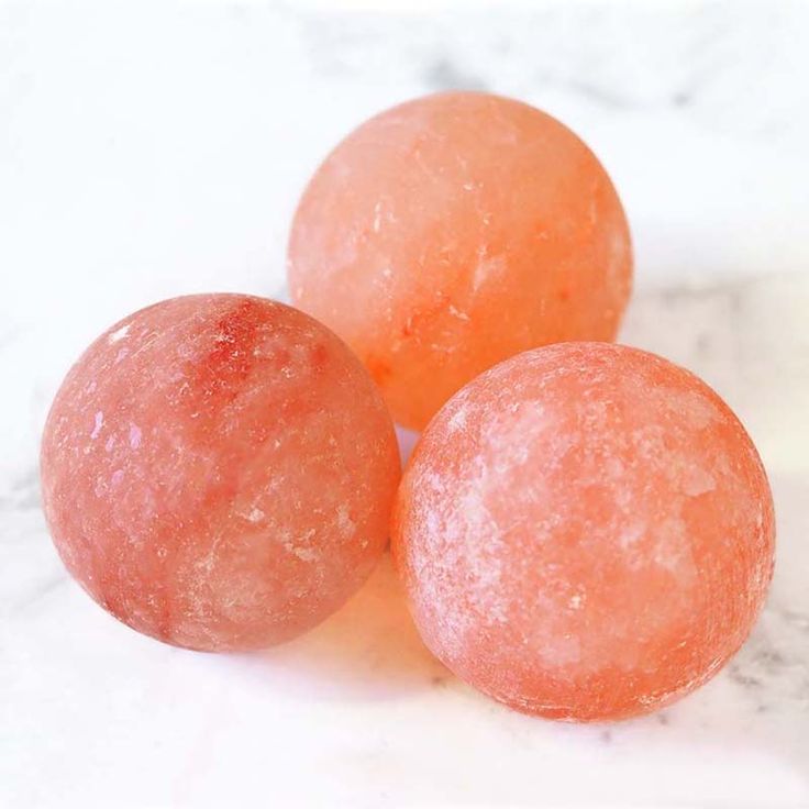 Himalayan salt bowl lamp with massage balls.