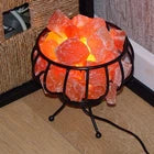 Luxury Himalayan Salt Lamp in Iron Bowl
