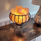 Luxury Himalayan Salt Lamp in Iron Bowl