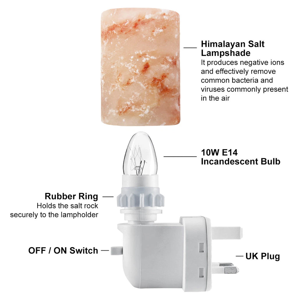 Himalayan Pink Salt Rock Crystal Lamp Natural Healing Ionizing Salt Lamps
