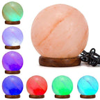 Hand-Carved Himalayan Pink USB Salt ball Lamp with–Natural Crystal Rock Light.