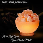 Himalayan Bowl Salt Lamp, USB Crystal Fire Bowl Lamp for Home Decor Night Light