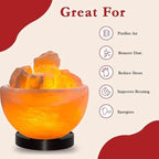 Himalayan Bowl Salt Lamp, USB Crystal Fire Bowl Lamp for Home Decor Night Light
